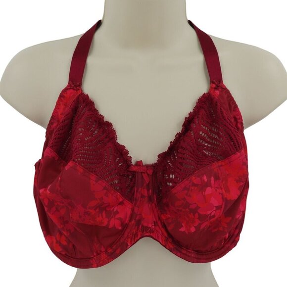 Sculptresse by Panache 40F Arianna Bra 10275 Red Floral Flower Underwire Lace - Picture 1 of 13